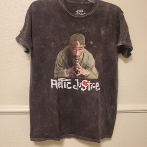 Poetic Justice Tupac Shakur T-Shirt Men's Medium M Black Acid Wash Graphic Tee